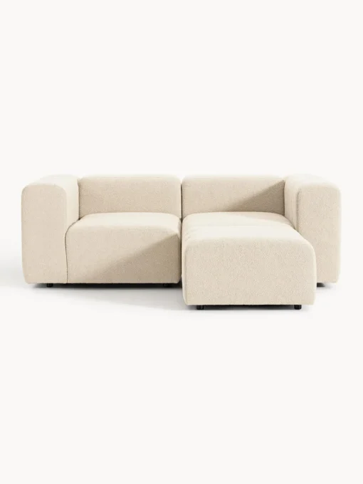 Clearance Sofá modular en tejido bouclé con reposapiés izquierdo/derecho Lena (3 plazas) Sofás Rinconeras|Sofás