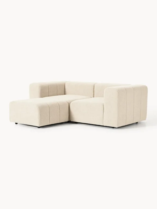 Clearance Sofá modular en tejido bouclé con reposapiés izquierdo/derecho Lena (3 plazas) Sofás Rinconeras|Sofás
