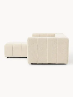 Clearance Sofá modular en tejido bouclé con reposapiés izquierdo/derecho Lena (3 plazas) Sofás Rinconeras|Sofás