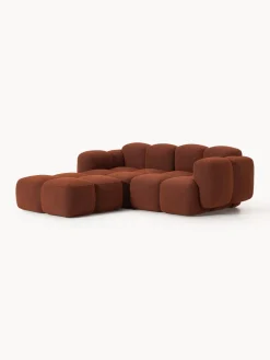 Sofá modular en tejido bouclé con reposapiés Tayla (3 plazas) Sofás Rinconeras|Sofás
