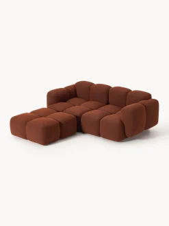 Sofá modular en tejido bouclé con reposapiés Tayla (3 plazas) Sofás Rinconeras|Sofás