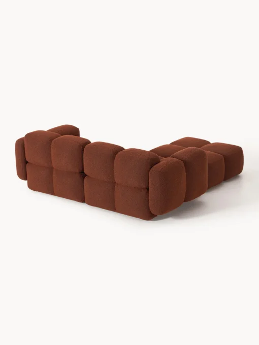 Sofá modular en tejido bouclé con reposapiés Tayla (3 plazas) Sofás Rinconeras|Sofás