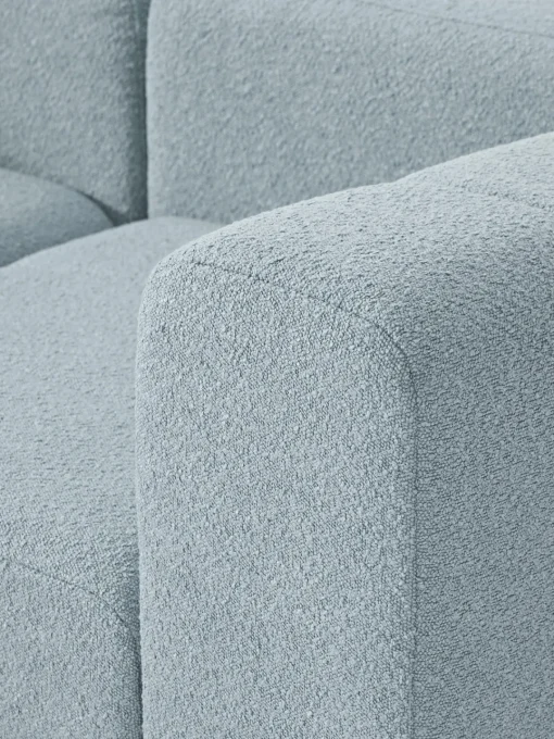 Sofás Rinconeras|Sofás>Westwing Collection Sofá modular en tejido bouclé Lena (3 plazas), con reposapiés Bouclé azul claro