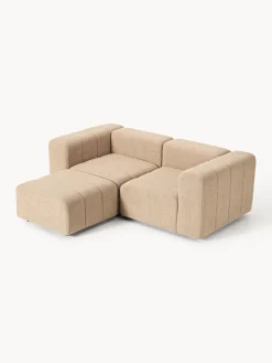 Sofás Rinconeras|Sofás></noscript>Westwing Collection Sofá modular en tejido bouclé con reposapiés izquierdo/derecho Lena (3 plazas) Bouclé beige