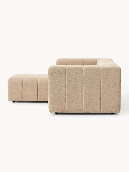 Sofás Rinconeras|Sofás>Westwing Collection Sofá modular en tejido bouclé con reposapiés izquierdo/derecho Lena (3 plazas) Bouclé beige