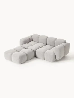 New Sofá modular en tejido bouclé con reposapiés Tayla (3 plazas) Sofás Rinconeras|Sofás