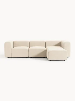 Sofás Rinconeras|Sofás></noscript>Westwing Collection Sofá modular en tejido bouclé con reposapiés izquierdo/derecho Lena (4 plazas) Bouclé beige