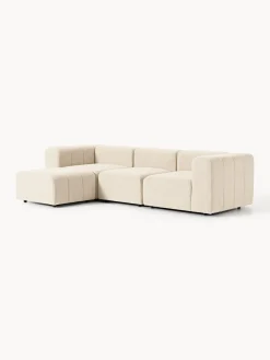 Sofás Rinconeras|Sofás></noscript>Westwing Collection Sofá modular en tejido bouclé con reposapiés izquierdo/derecho Lena (4 plazas) Bouclé beige