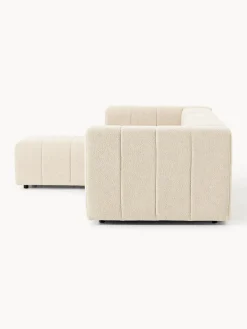 Sofás Rinconeras|Sofás></noscript>Westwing Collection Sofá modular en tejido bouclé con reposapiés izquierdo/derecho Lena (4 plazas) Bouclé beige
