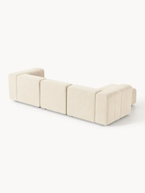 Sofás Rinconeras|Sofás>Westwing Collection Sofá modular en tejido bouclé con reposapiés izquierdo/derecho Lena (4 plazas) Bouclé beige