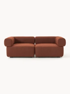 Sofás 3 Plazas|Sofás>Westwing Collection Sofá modular en tejido bouclé Anton (3 plazas) Bouclé terracota