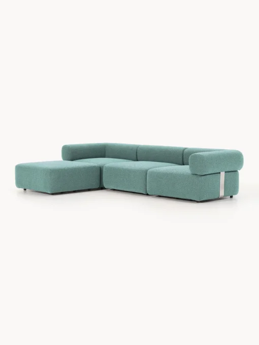 Sale Sofá modular en tejido bouclé Anton (4 plazas), con reposapiés (izquierda/derecha) Sofás