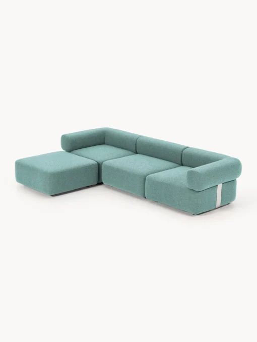 Sale Sofá modular en tejido bouclé Anton (4 plazas), con reposapiés (izquierda/derecha) Sofás