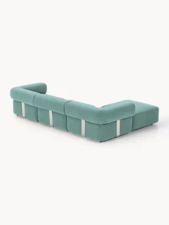 Sale Sofá modular en tejido bouclé Anton (4 plazas), con reposapiés (izquierda/derecha) Sofás