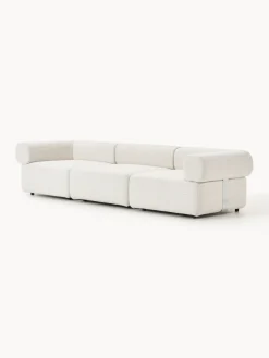 Sofás></noscript>Westwing Collection Sofá modular en tejido bouclé Anton (4 plazas) Bouclé blanco Off White
