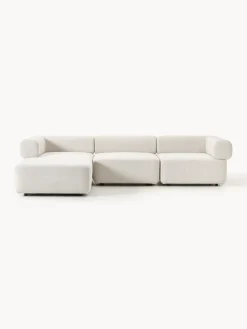 Discount Sofá modular en tejido bouclé Anton (4 plazas), con reposapiés (izquierda/derecha) Sofás