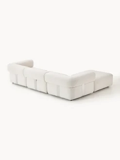 Discount Sofá modular en tejido bouclé Anton (4 plazas), con reposapiés (izquierda/derecha) Sofás