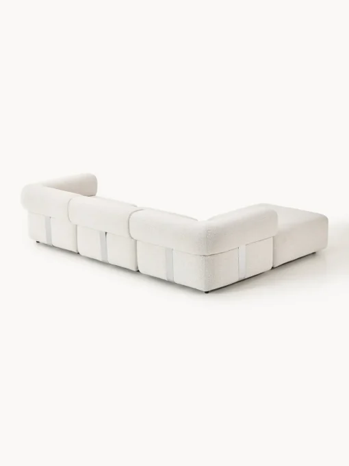 Discount Sofá modular en tejido bouclé Anton (4 plazas), con reposapiés (izquierda/derecha) Sofás