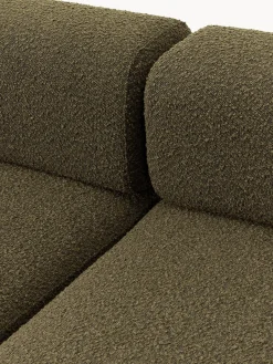 Sofás></noscript>Westwing Collection Sofá modular en tejido bouclé Anton (4 plazas), con reposapiés (izquierda/derecha) Bouclé verde oliva