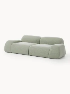 Sofás 3 Plazas|Sofás></noscript>Westwing Collection Sofá modular en tejido bouclé Wolke (3 plazas) Bouclé verde salvia