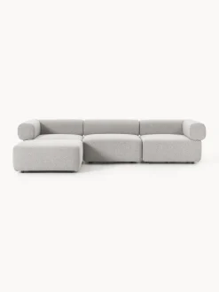 Discount Sofá modular en tejido bouclé Anton (4 plazas), con reposapiés (izquierda/derecha) Sofás