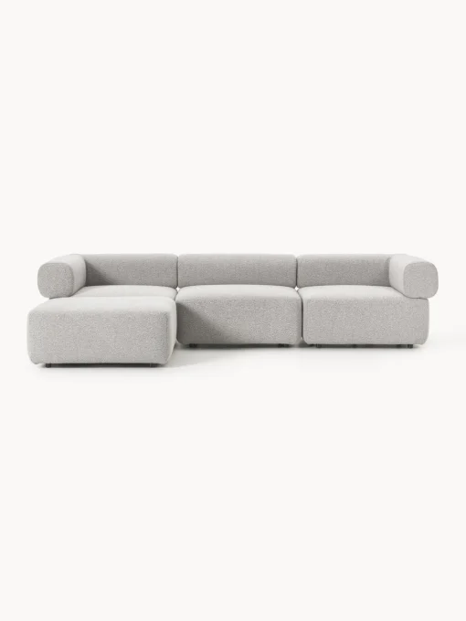 Discount Sofá modular en tejido bouclé Anton (4 plazas), con reposapiés (izquierda/derecha) Sofás