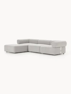 Discount Sofá modular en tejido bouclé Anton (4 plazas), con reposapiés (izquierda/derecha) Sofás