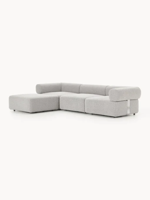 Discount Sofá modular en tejido bouclé Anton (4 plazas), con reposapiés (izquierda/derecha) Sofás
