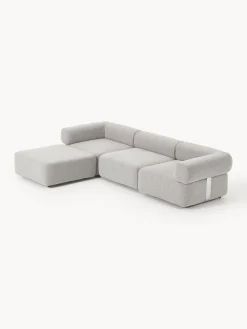 Discount Sofá modular en tejido bouclé Anton (4 plazas), con reposapiés (izquierda/derecha) Sofás
