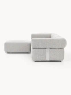 Discount Sofá modular en tejido bouclé Anton (4 plazas), con reposapiés (izquierda/derecha) Sofás
