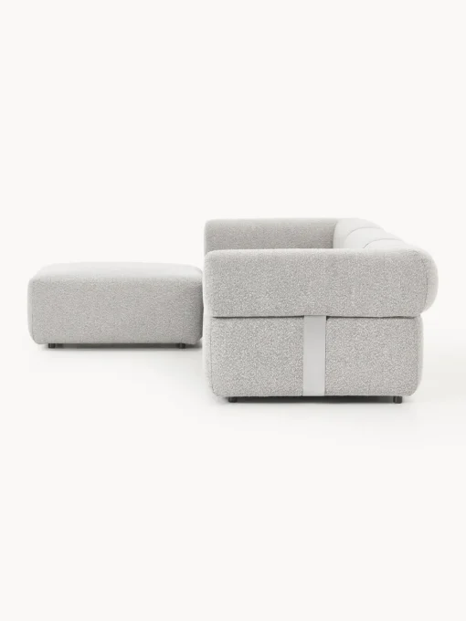 Discount Sofá modular en tejido bouclé Anton (4 plazas), con reposapiés (izquierda/derecha) Sofás