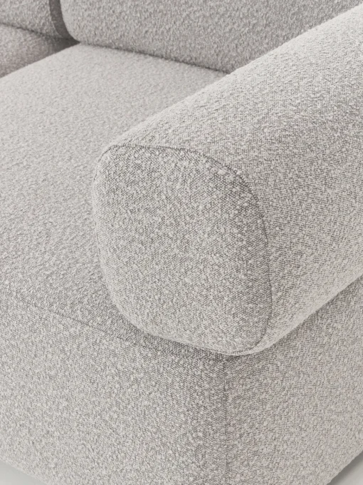 Discount Sofá modular en tejido bouclé Anton (4 plazas), con reposapiés (izquierda/derecha) Sofás