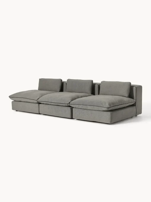 Sofás 3 Plazas|Sofás>Westwing Collection Sofá modular grande Felix (3 plazas) Tejido grueso gris oscuro