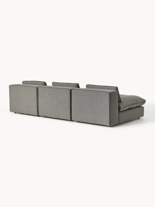 Sofás 3 Plazas|Sofás>Westwing Collection Sofá modular grande Felix (3 plazas) Tejido grueso gris oscuro