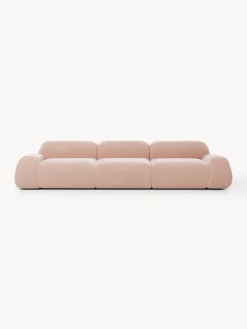 Sofás 3 Plazas|Sofás>Westwing Collection Sofá modular Wolke (4 plazas) Tejido de terciopelo rosa claro