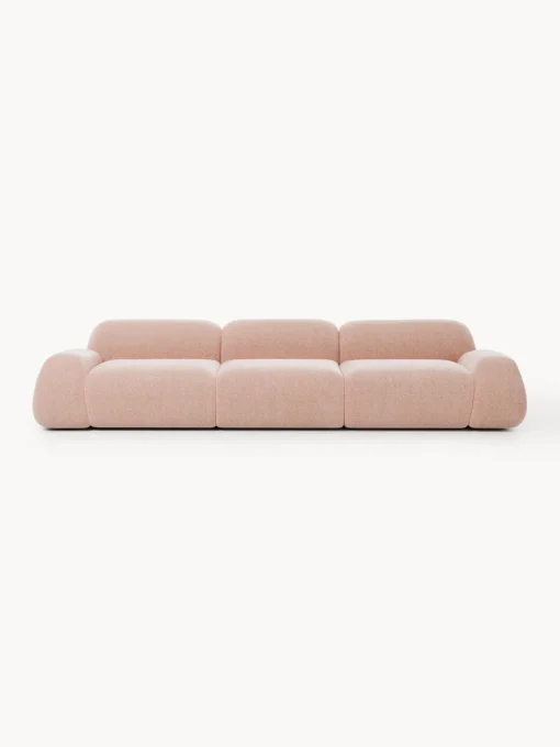 Sofás 3 Plazas|Sofás>Westwing Collection Sofá modular Wolke (4 plazas) Tejido de terciopelo rosa claro