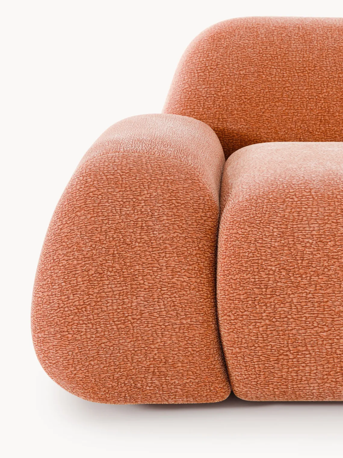 Sofás 3 Plazas|Sofás>Westwing Collection Sofá modular Wolke (3 plazas) Tejido terracota, texturizado y aterciopelado