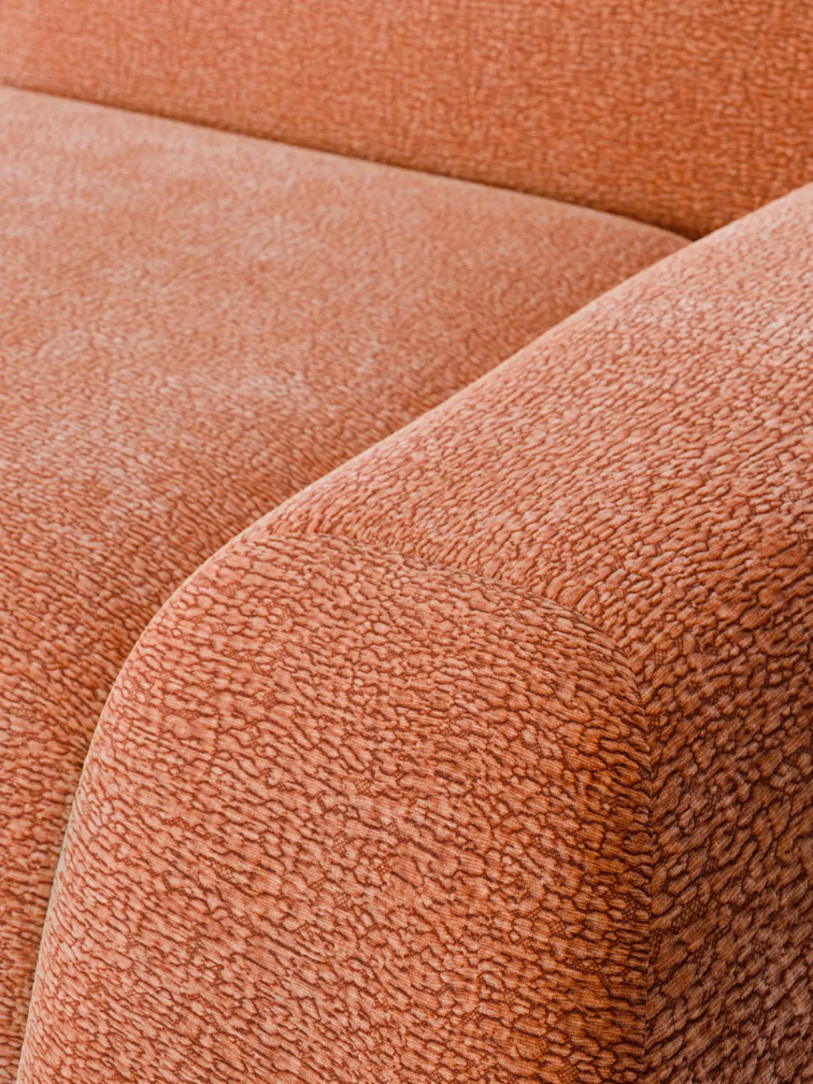 Sofás 3 Plazas|Sofás>Westwing Collection Sofá modular Wolke (3 plazas) Tejido terracota, texturizado y aterciopelado