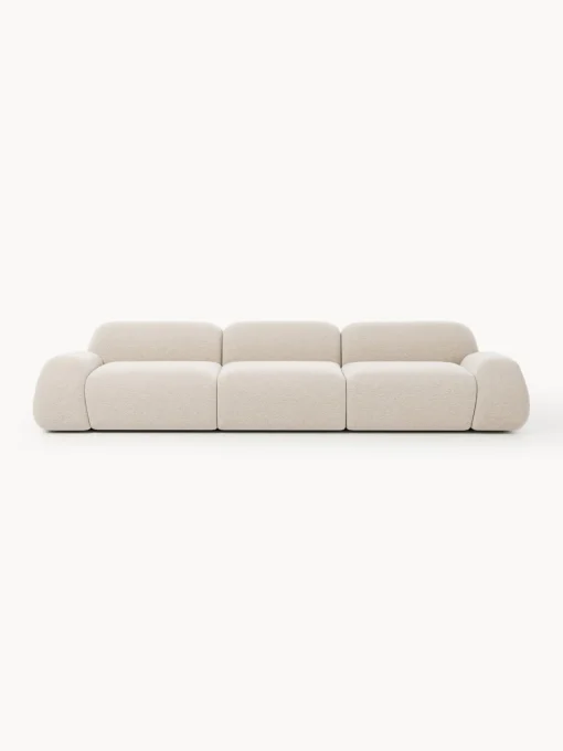 Sofás 3 Plazas|Sofás>Westwing Collection Sofá modular Wolke (4 plazas) Tejido beige claro, aterciopelado