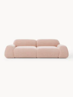Sofás 3 Plazas|Sofás>Westwing Collection Sofá modular Wolke (3 plazas) Tejido de terciopelo rosa claro