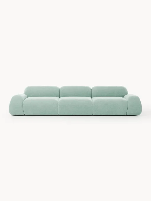 Sofás 3 Plazas|Sofás>Westwing Collection Sofá modular Wolke (4 plazas) Tejido verde menta, aterciopelado