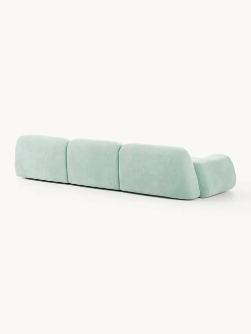 Sofás 3 Plazas|Sofás>Westwing Collection Sofá modular Wolke (4 plazas) Tejido verde menta, aterciopelado