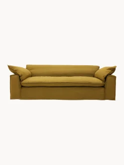 Sofás 3 Plazas|Sofás>HKLIVING Sofá Nomad: 305 cm - lino, (4 plazas) Ocre