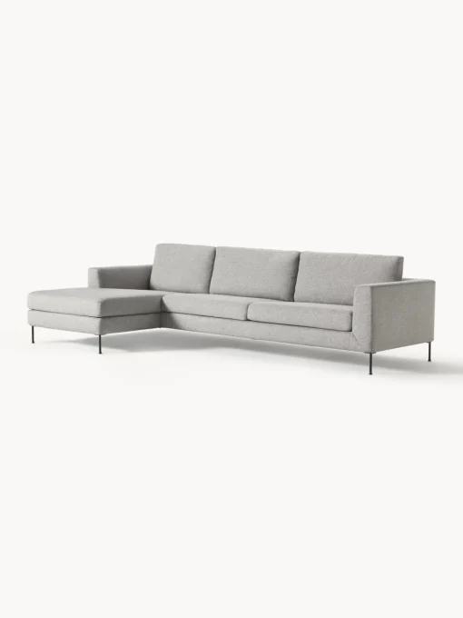 Sofás Rinconeras|Sofás>Westwing Collection Sofá rinconera Cucita (4 plazas) Tejido gris