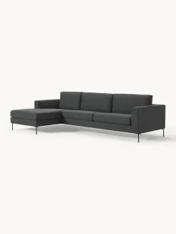 Sofás Rinconeras|Sofás></noscript>Westwing Collection Sofá rinconera Cucita (4 plazas) Tejido grueso gris antracita