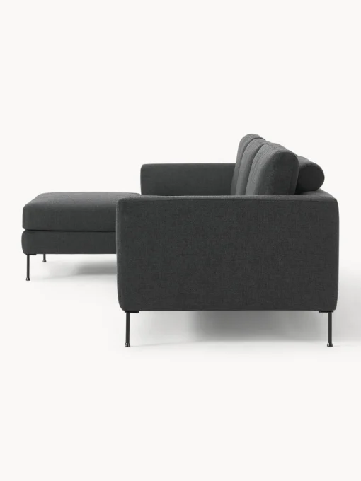Sofás Rinconeras|Sofás>Westwing Collection Sofá rinconera Cucita (4 plazas) Tejido grueso gris antracita