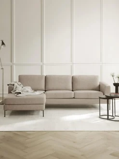 Sofás Rinconeras|Sofás>Westwing Collection Sofá rinconera Cucita (3 plazas) Tejido grueso beige