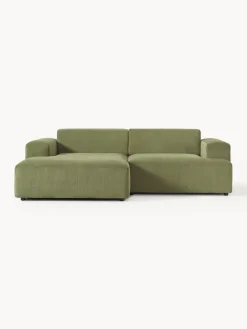 Sofás Rinconeras|Sofás>Westwing Collection Sofá rinconera de pana Melva (3 plazas) Pana verde oliva