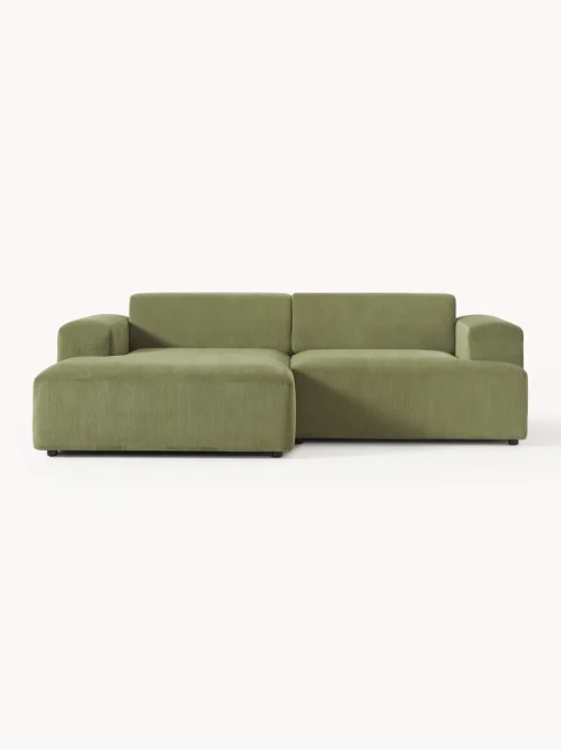 Sofás Rinconeras|Sofás>Westwing Collection Sofá rinconera de pana Melva (3 plazas) Pana verde oliva