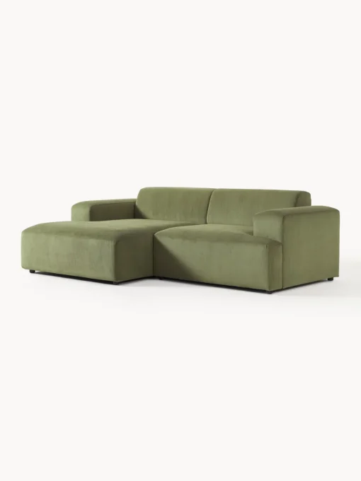 Sofás Rinconeras|Sofás>Westwing Collection Sofá rinconera de pana Melva (3 plazas) Pana verde oliva